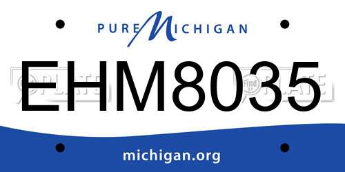 EHM8035 Michigan License Plate