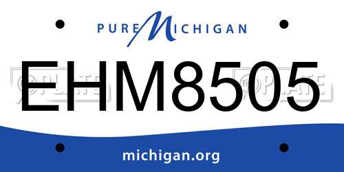 EHM8505 Michigan License Plate