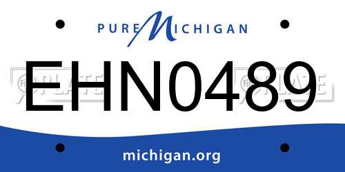 EHN0489 Michigan License Plate