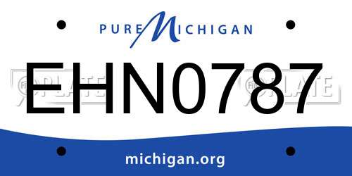 EHN0787 Michigan License Plate