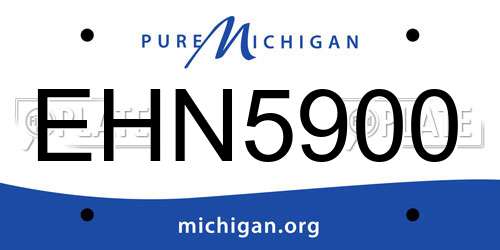EHN5900 Michigan License Plate