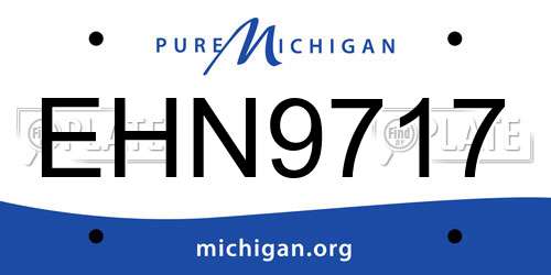 EHN9717 Michigan License Plate