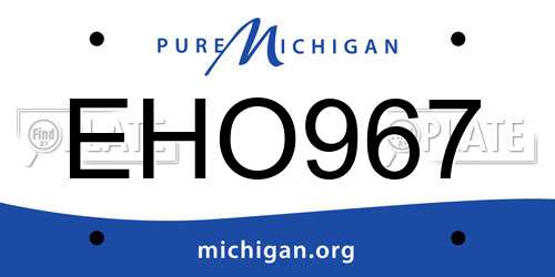 EHO967 Michigan License Plate