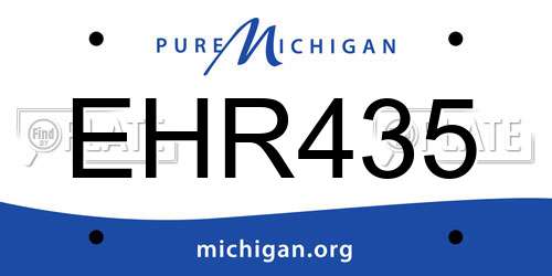 EHR435 Michigan License Plate