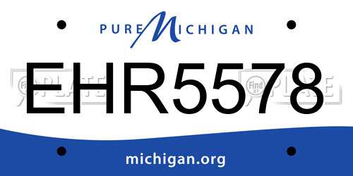 EHR5578 Michigan License Plate