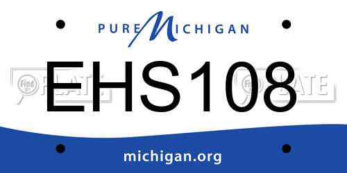 EHS108 Michigan License Plate