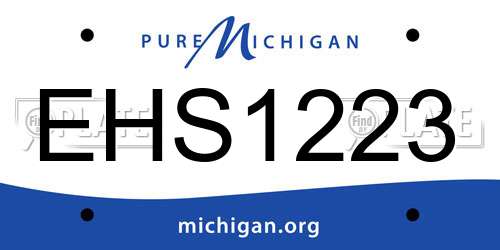 EHS1223 Michigan License Plate