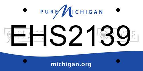 EHS2139 Michigan License Plate