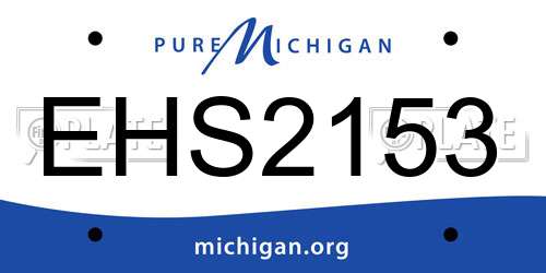 EHS2153 Michigan License Plate