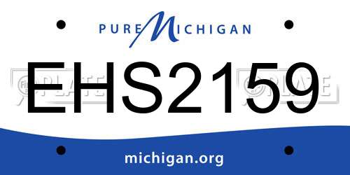 EHS2159 Michigan License Plate