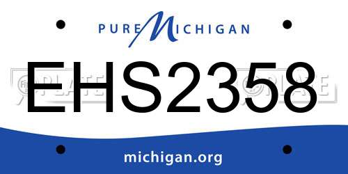 EHS2358 Michigan License Plate