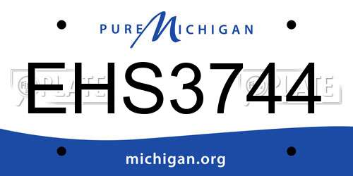 EHS3744 Michigan License Plate