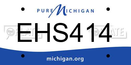 EHS414 Michigan License Plate
