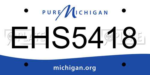 EHS5418 Michigan License Plate