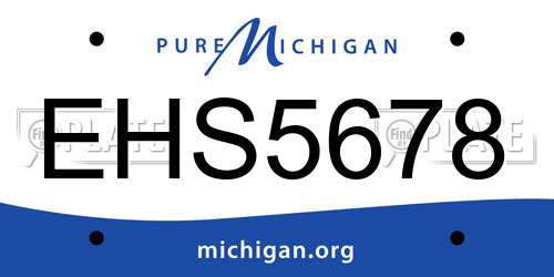 EHS5678 Michigan License Plate