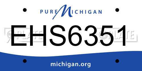 EHS6351 Michigan License Plate