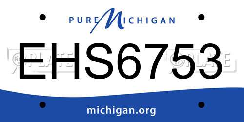EHS6753 Michigan License Plate