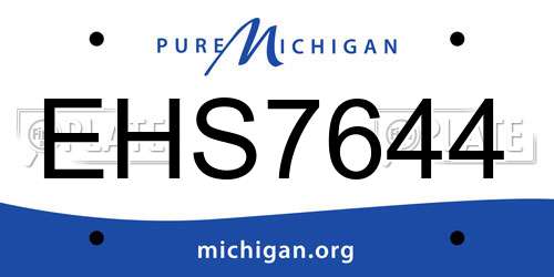 EHS7644 Michigan License Plate