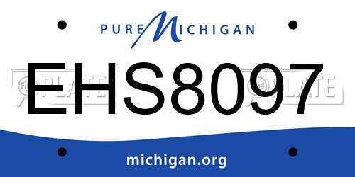 EHS8097 Michigan License Plate