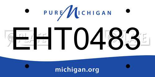 EHT0483 Michigan License Plate