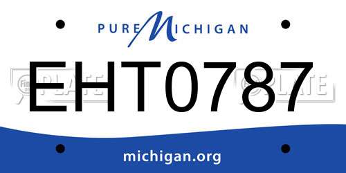 EHT0787 Michigan License Plate