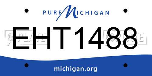 EHT1488 Michigan License Plate