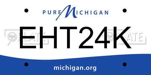 EHT24K Michigan License Plate