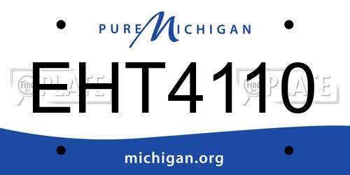 EHT4110 Michigan License Plate
