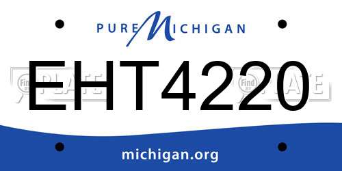 EHT4220 Michigan License Plate