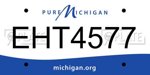 EHT4577 Michigan License Plate