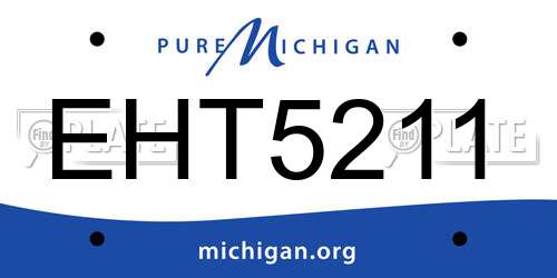 EHT5211 Michigan License Plate