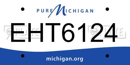 EHT6124 Michigan License Plate