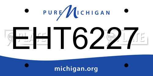 EHT6227 Michigan License Plate