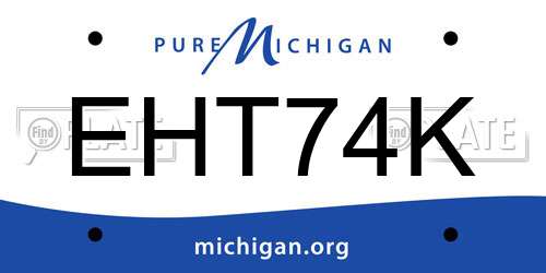 EHT74K Michigan License Plate