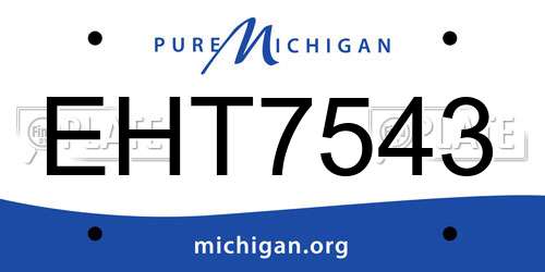 EHT7543 Michigan License Plate