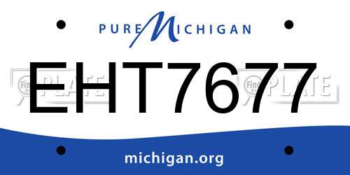 EHT7677 Michigan License Plate