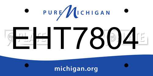 EHT7804 Michigan License Plate