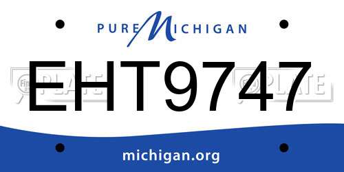 EHT9747 Michigan License Plate