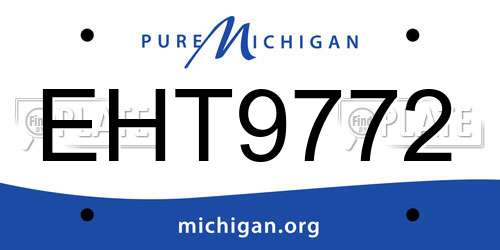 EHT9772 Michigan License Plate
