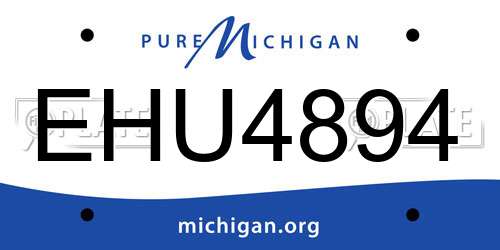 EHU4894 Michigan License Plate