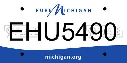 EHU5490 Michigan License Plate