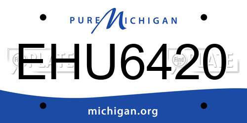 EHU6420 Michigan License Plate