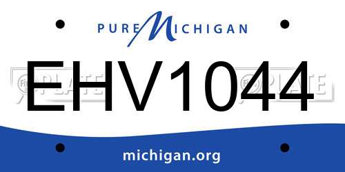 EHV1044 Michigan License Plate