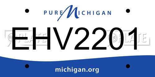 EHV2201 Michigan License Plate