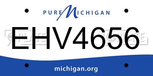 EHV4656 Michigan License Plate