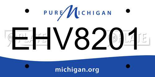 EHV8201 Michigan License Plate