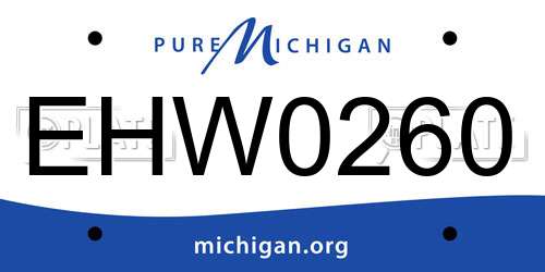 EHW0260 Michigan License Plate