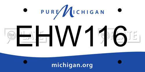 EHW116 Michigan License Plate