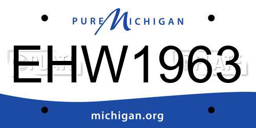 EHW1963 Michigan License Plate