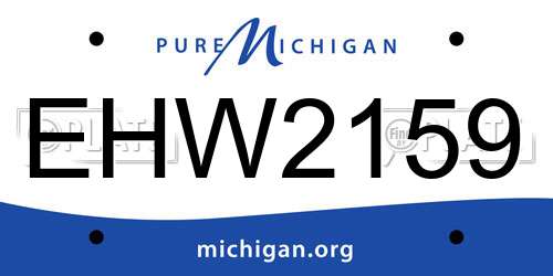 EHW2159 Michigan License Plate